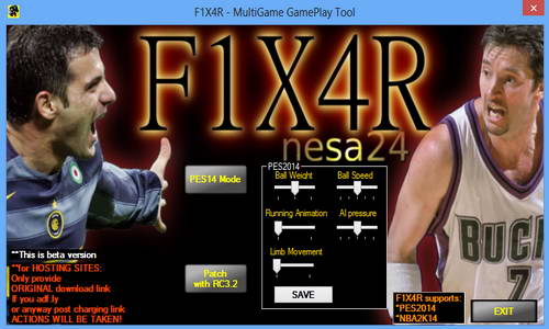 PES 2014 Final Version Gameplay Tools by nesa24 Ketuban Jiwa