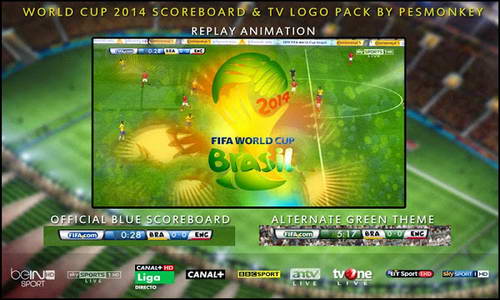 PES 2014 World Cup Brazil Scoreboard&TV Logopack by Pesmonkey Ketuban Jiwa