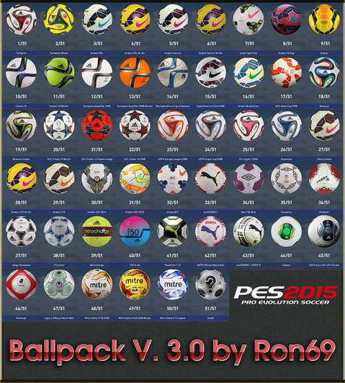 PES 2015 Ballpack HD v3.0 Compatible DLC 2.00 by Ron69 Ketuban Jiwa