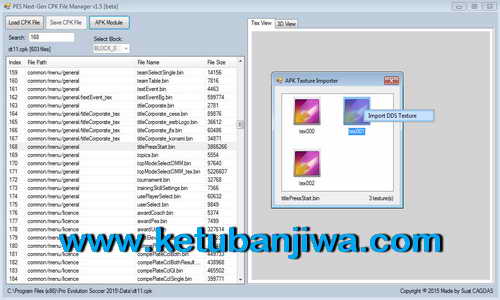 PES 2015 CPK File Manager v1.7 Fix AWB Module by Sxsxsx Ketuban Jiwa