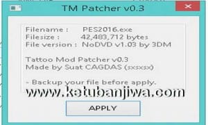 PES 2016 Tattoo Mod Patcher v0.3 Final Version by Sxsxsx Ketuban Jiwa