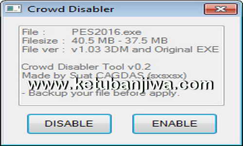 PES 2016 Crowd Disabler v0.2 by Sxsxsx Ketuban jiwa