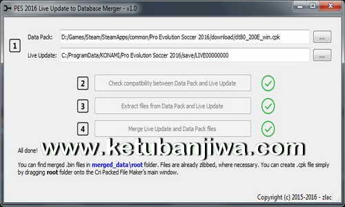PES 2016 Live Update To Database Merger Tool 1.0 by Zlac Ketuban Jiwa