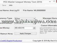 PES Master League Money Tool v16.1.0 by Devil Cold52 PES 2016 Master League - ML Money Tool 1.0 by Devil Cold52 Ketuban Jiwa
