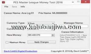 PES 2016 Master League - ML Money Tool 1.0 by Devil Cold52 Ketuban Jiwa