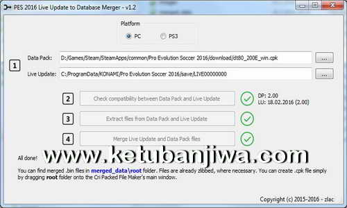 PES 2016 PC - PS3 Live Update Merger Tool 1.2 by Zlac Ketuban Jiwa