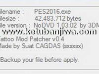 PES 2016 Tattoo Mod Patcher v0.4 by Sxsxsx PES 2016 TM Patcher Tool 0.4 by Sxsxsx Ketuban Jiwa