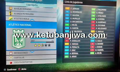 PES 2016 PS3 NPUB Option File v3 Liga Aguila by Juanjosegv8 Ketuban Jiwa