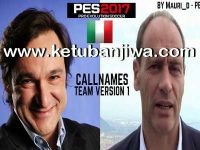 PES 2017 Callnames Team v1 by Mauri-d PES 2017 Callnames Team v1 by Mauri_d Ketuban Jiwa