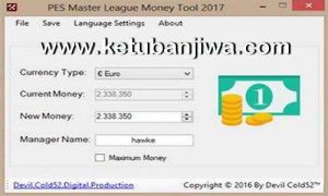 PES 2017 Master League ML Money Tool 1.00 by Devil Cold52 Ketuban Jiwa
