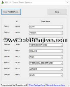 PES 2017 PC Demo Teams Selector Tool by OmarAhmed Ketuban Jiwa