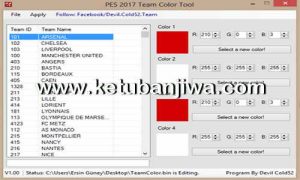 PES 2017 Team Color Tool 1.00 by Devi Cold52 Ketuban Jiwa