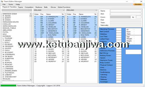 PES 2017 Team Editor Manager Tool Version 2.3 by Lagun-2 Ketuban Jiwa