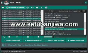 PES 2017 Music Converter Tool MCR v1.0 by Ginda01 Ketuban Jiwa