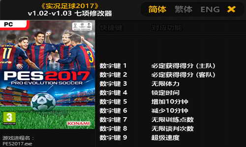 PES 2017 Trainer Plus 7 Tool v1.02 - v1.03 by FLiNG Ketuban Jiwa
