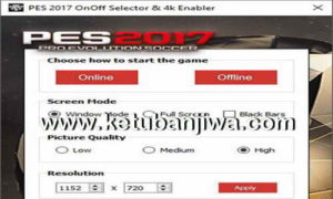 PES 2017 On Off Selector + 4k Enabler v2.3 by JohnnyUSA Ketuban Jiwa