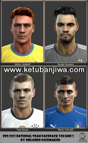 PES 2013 National Team Facepack Volume 3 by Orlando Facemaker Ketuban Jiwa