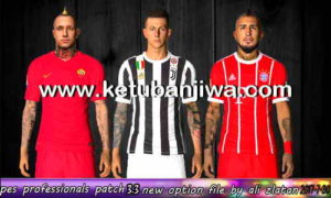 PES 2017 Professionals Patch 3.3 Option File v5 Transfer Update 30 July 2017 by Ali Zlatan Ketuban Jiwa