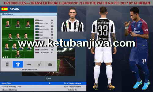 PES 2017 Option File Transfer Update 04 August For PTE Patch 6.0 by Ghufran Ketuban Jiwa