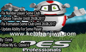 PES 2017 Professionals Patch v3.4 Option File Update v3.1 by Ozink Ketuban Jiwa