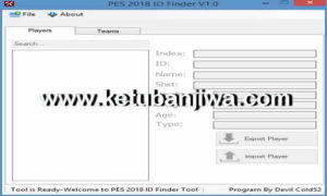 PES 2018 EDIT ID Finder Tool v1.0 by Devil Cold52 Ketuban Jiwa