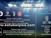 PES 2018 PS3 AndrewPes Option File v1 PES 2018 Option File AndrewPes v1 Ketuban Jiwa For PS3 BLES + BLUS Ketuban Jiwa