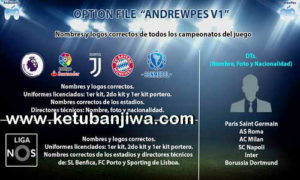 PES 2018 Option File AndrewPes v1 Ketuban Jiwa For PS3 BLES + BLUS Ketuban Jiwa