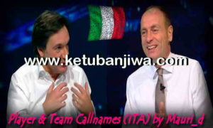 PES 2018 Player + Team Callnames For Italian Commentary Ketuban Jiwa