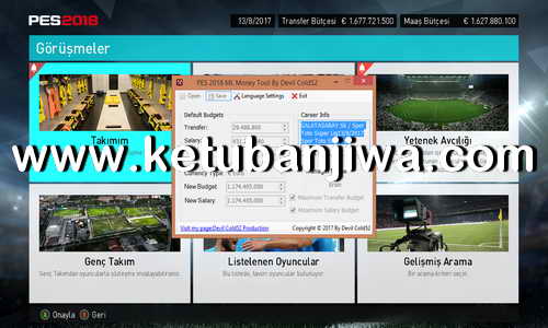 PES 2018 Master League ML Money Tool v1 For PC by Devil Cold52 Ketuban Jiwa