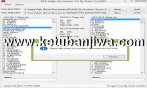 PES Stats Converter Tool v1.0 by Devil Cold52 Ketuban Jiwa