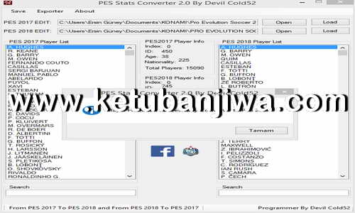 PES Stats Converter Tool v2.0 by Devil Cold52 Ketuban Jiwa