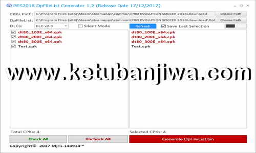 PES 2018 DpFileList Generator Tool v1.2 by MjTs-140914 Ketuban Jiwa