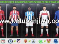 PES 2018 Option File Update 06/01/2018 For PTE 3.0 PES 2017 Option File Update 06 January 2018 For PTE 3.0 by Ahmad Ghufran Ketuban jiwa