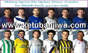 PES 2017 SMoKE Patch 9.5.2 Option File Winter Transfer Update 07 January 2018 by Eslam ketuban Jiwa