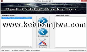 PES 2018 Mod Selector Tool For PC by Devil Cold52 Ketuban Jiwa