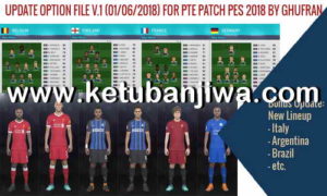 PES 2018 Option File v1 For PTE 4.3 World Cup Russia by Ghufran Ketuban Jiwa