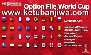 PES 2018 PESUniverse Option File v4 + World Cup Edition For PS4 Ketuban Jiwa