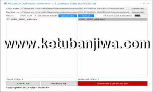 PES 2019 DpFileList Generator Tools v1.1 by MjTs-140914 Ketuban Jiwa