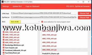 PES 2019 DpFileList Generator Tool v1.1 For DLC 4.0 by Baris Ketuban Jiwa