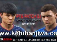 PES 2019 PTE Patch 3.1 Option File Update 20 October 2019 PES 2019 Option File Update 20 October 2019 For PTE Patch v3.1 Season 2020 by Sofyan Andri Ketuban Jiwa