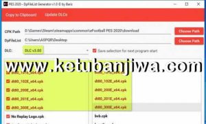PES 2020 DpFileList Generator Tools For DLC 3.00 by Baris Ketuban Jiwa