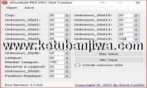 PES 2021 Slot Creator Tools by Dil Cold52 Ketuban Jiwa