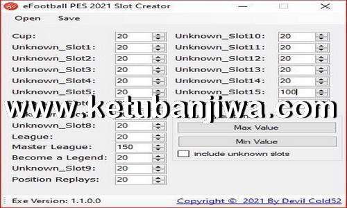 PES 2021 Slot Creator Tools by Dil Cold52 Ketuban Jiwa