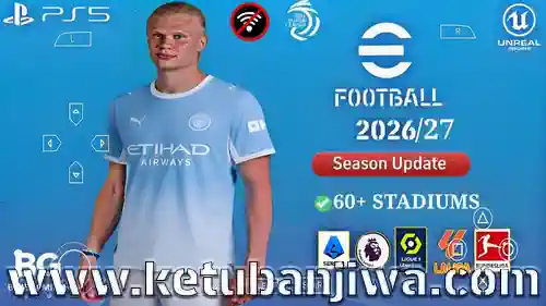 efootball pes 2026 ppsspp android offline ps5 camera may update + transfer & 60+ stadiums ketuban jiwa