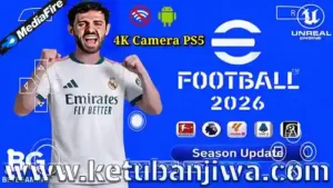 efootball pes 2026 ppsspp android offline ps5 camera june update + transfer & 60+ stadiums ketuban jiwa