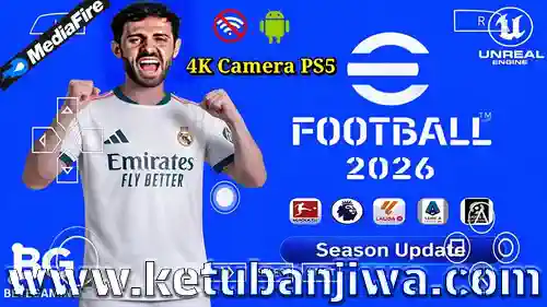 efootball pes 2026 ppsspp android offline ps5 camera june update + transfer & 60+ stadiums ketuban jiwa