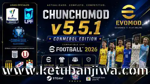 efootball 2026 chunchomod v5.5.1 + ligas latinoamericanas for pc ketuban jiwa