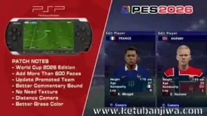 efootball pes 2026 ppsspp psp iso jrplay world cup edition ketuban jiwa