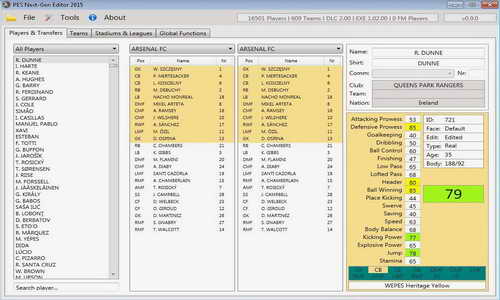PES 2015 PESNextGen Editor Tools Beta 0.9.0 For PC