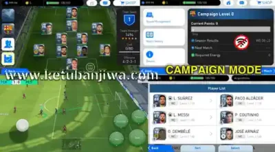 pes 2018 mobile android offline apk + obb campaign mode + barcelona squad ketuban jiwa